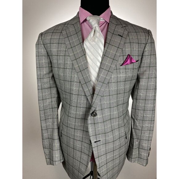 Caruso Gray & Black Modern 2Btn Sport Jacket 50 L / R